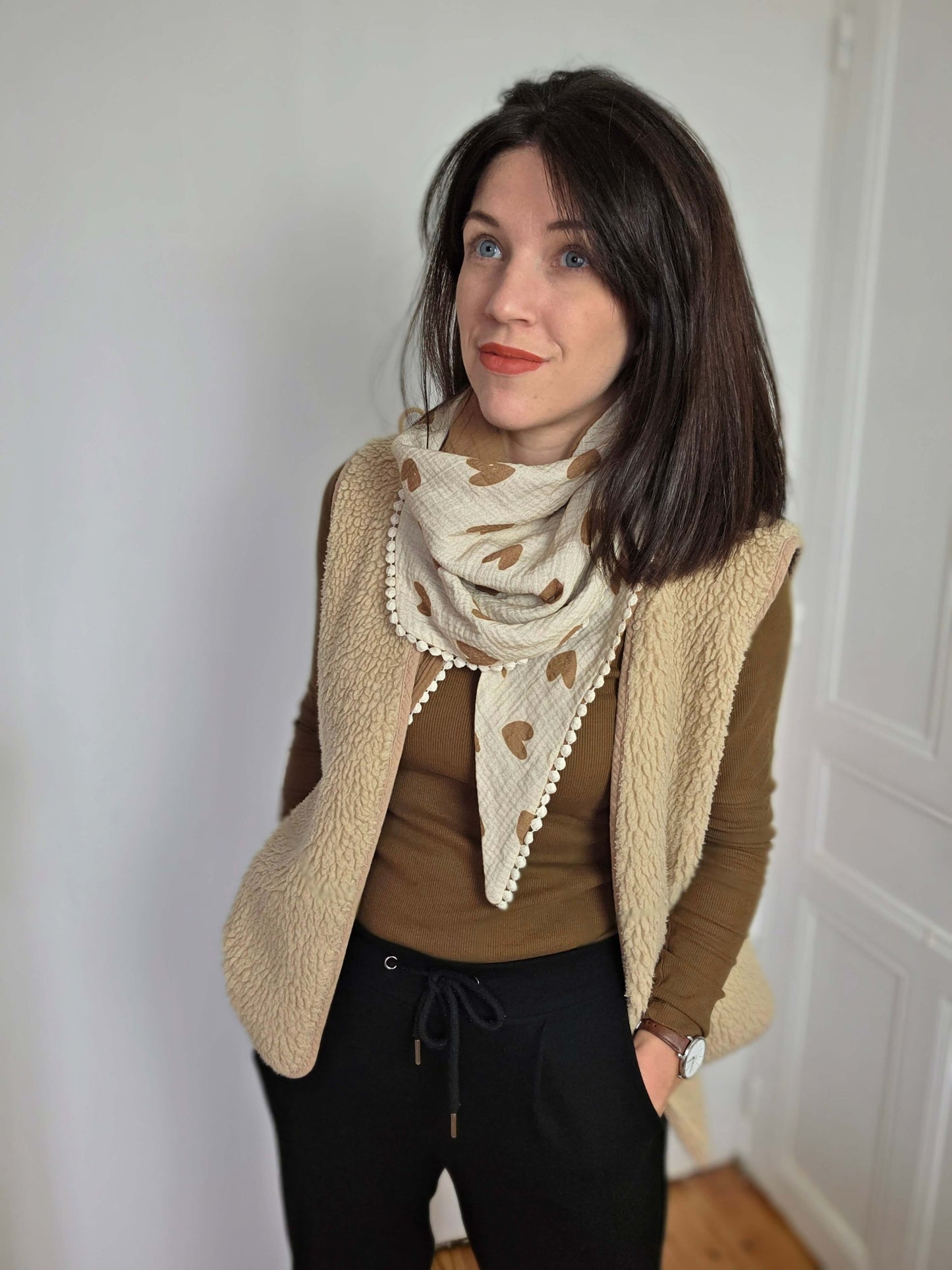 Foulard Omance – Cœurs (Double gaze)