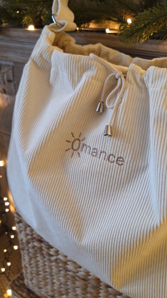 Cabas Omance – Grand sac en tissu côtelé écru